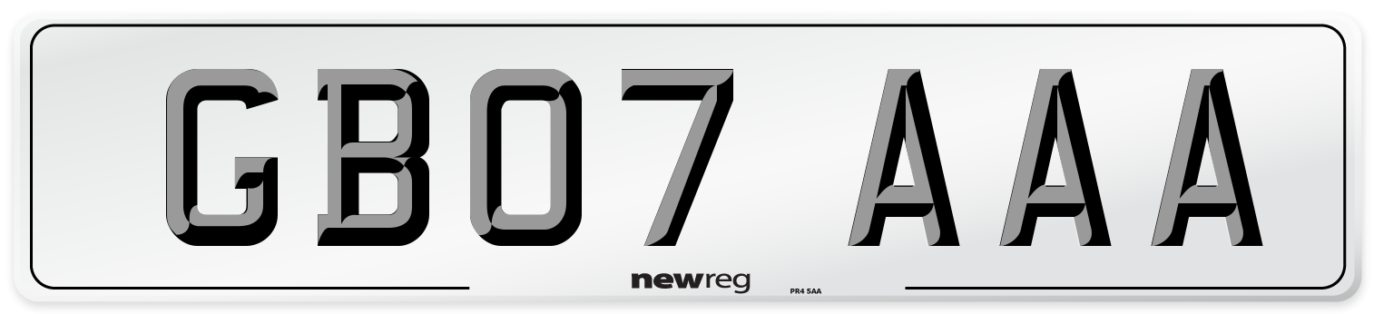 GB07 AAA Number Plate from New Reg